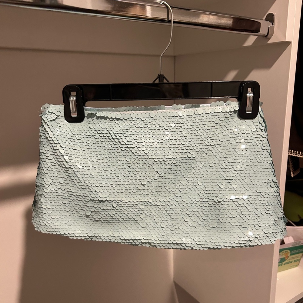 Cinq A Sept Light Blue Sequined Strapless Top - Picture 4 of 5